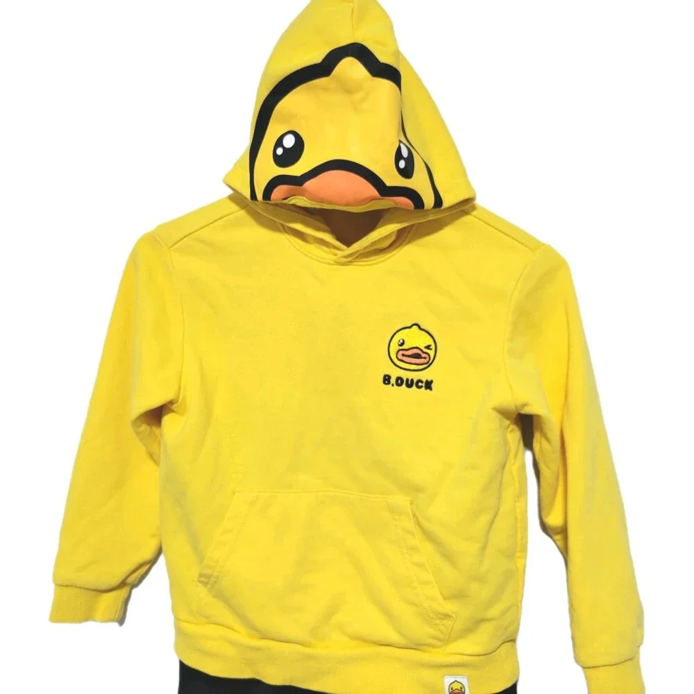 B. Duck Hoodie & Sweat Pants Set 8 Children's Size Yellow Black Kangaroo Pocket